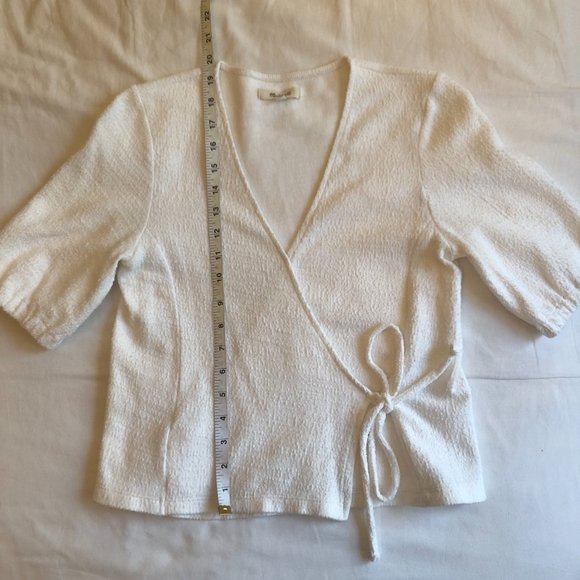 Madewell Puff-sleeve Wrap Top - 100% Cotton - Size Small - Picture 4 of 8